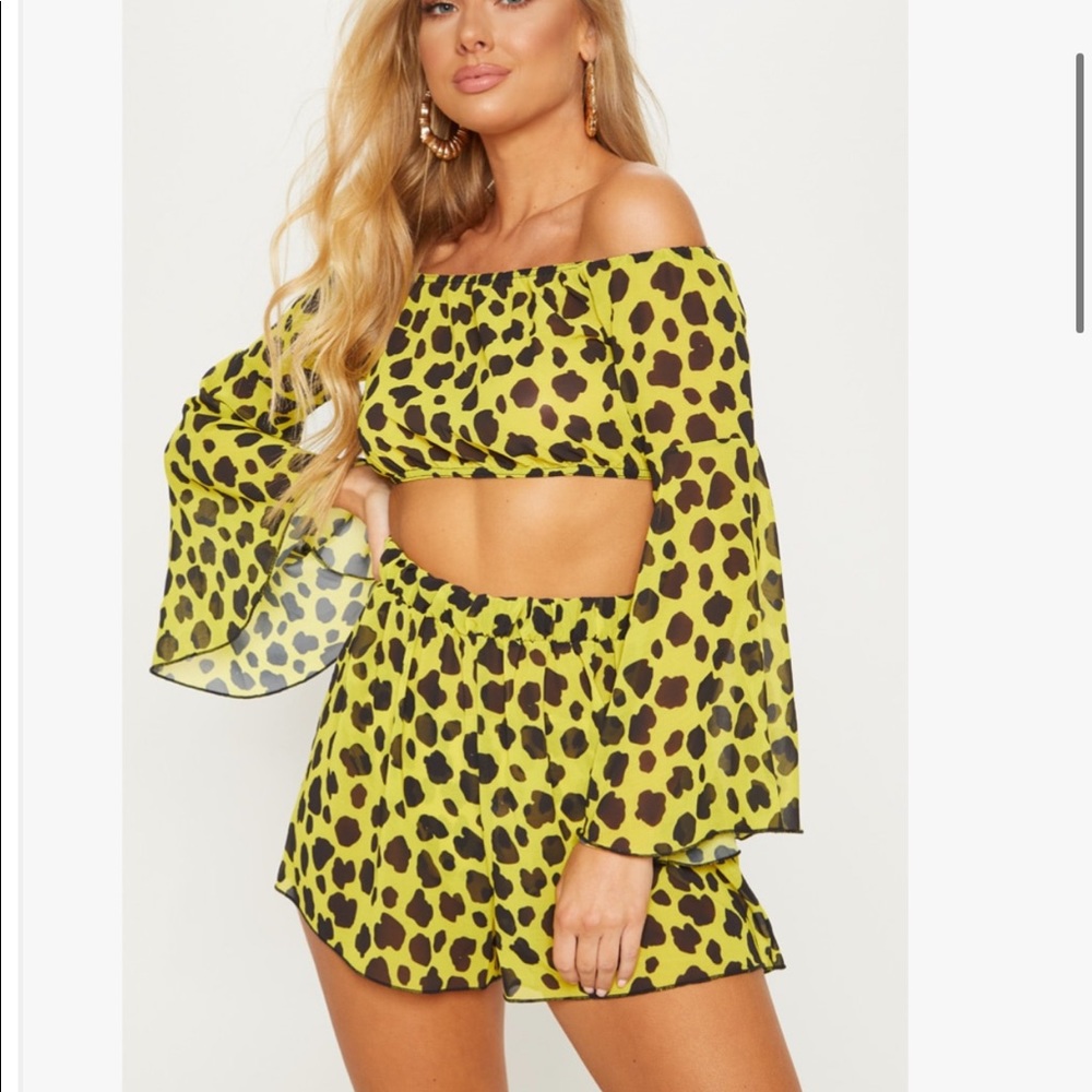 Cheetah print Short Set